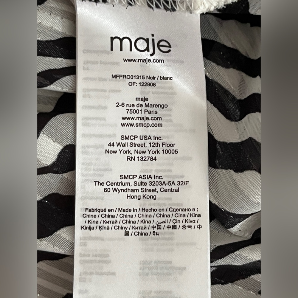 Maje Rachelle Shirred Zebra-Print Jacquard Maxi Dress Size 36 or S - Picture 9 of 16
